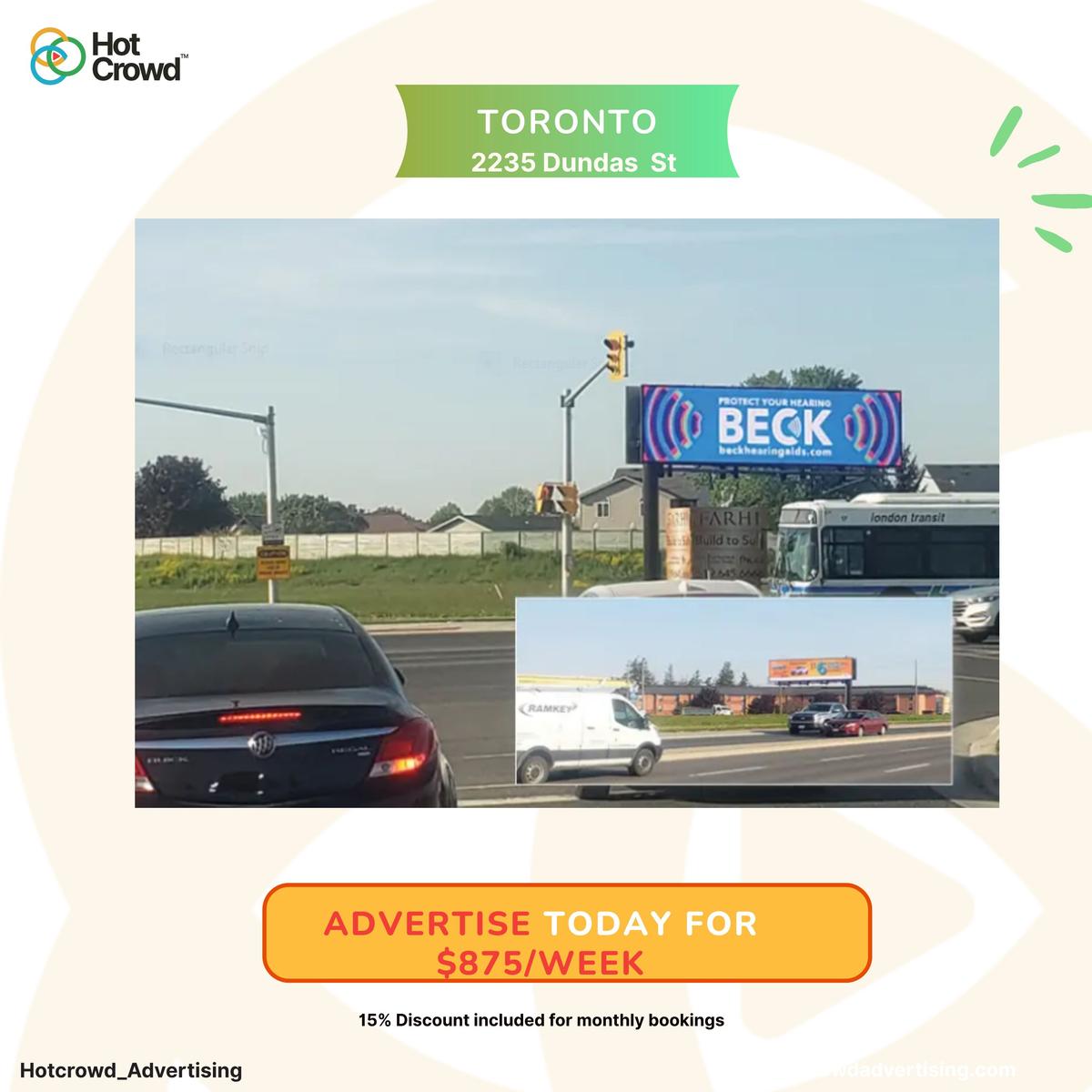 Premium Billboard Space in High Traffic Area - Available Toronto Billboard